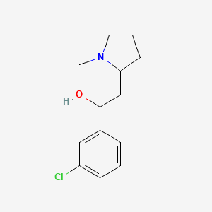 molecular formula C13H18ClNO B13885455 alpha-(3-Chlorophenyl)-1-methyl-2-pyrrolidineethanol CAS No. 71157-72-7