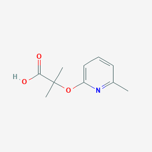 molecular formula C10H13NO3 B13885470 2-Methyl-2-(6-methylpyridin-2-yl)oxypropanoic acid CAS No. 605680-63-5