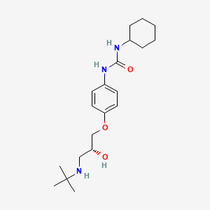 molecular formula C20H33N3O3 B13885503 Urea, N-cyclohexyl-N'-(4-((2R)-3-((1,1-dimethylethyl)amino)-2-hydroxypropoxy)phenyl)- CAS No. 71369-60-3