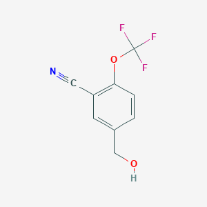 molecular formula C9H6F3NO2 B13885545 5-(Hydroxymethyl)-2-(trifluoromethoxy)benzonitrile 