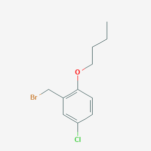 molecular formula C11H14BrClO B13885563 2-(Bromomethyl)-1-butoxy-4-chlorobenzene 