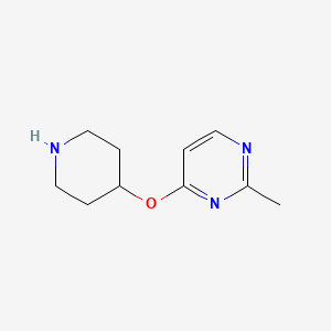 molecular formula C10H15N3O B13885575 2-Methyl-4-(piperidin-4-yloxy)pyrimidine 