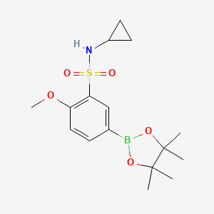 molecular formula C16H24BNO5S B13885578 N-cyclopropyl-2-methoxy-5-(4,4,5,5-tetramethyl-1,3,2-dioxaborolan-2-yl)benzenesulfonamide 