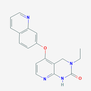molecular formula C18H16N4O2 B13885620 3-Ethyl-5-quinolin-7-yloxy-1,4-dihydropyrido[2,3-d]pyrimidin-2-one 