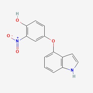 molecular formula C14H10N2O4 B13885628 4-(1H-indol-4-yloxy)-2-nitrophenol 