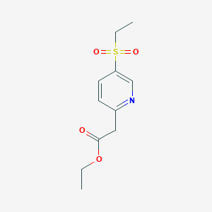 molecular formula C11H15NO4S B13885644 Ethyl 2-(5-ethylsulfonylpyridin-2-yl)acetate 