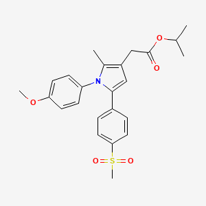 molecular formula C24H27NO5S B13885660 Propan-2-yl 2-[1-(4-methoxyphenyl)-2-methyl-5-(4-methylsulfonylphenyl)pyrrol-3-yl]acetate 