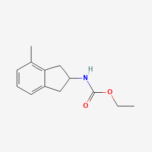 molecular formula C13H17NO2 B13885675 ethyl N-(4-methyl-2,3-dihydro-1H-inden-2-yl)carbamate 