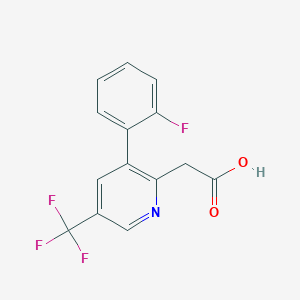 molecular formula C14H9F4NO2 B1388572 2-(3-(2-Fluorophenyl)-5-(trifluoromethyl)pyridin-2-yl)acetic acid CAS No. 1214360-24-3