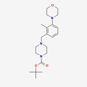 molecular formula C21H33N3O3 B13885726 Tert-butyl 4-(2-methyl-3-morpholinobenzyl)piperazine-1-carboxylate 