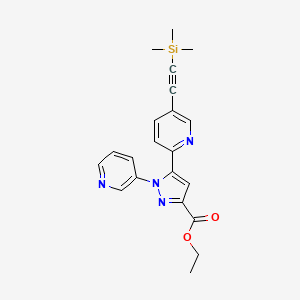 molecular formula C21H22N4O2Si B13885784 Ethyl 1-(3-pyridyl)-5-{5-[2-(trimethylsilyl)ethynyl]-2-pyridyl}-1H-pyrazole-3-carboxylate 