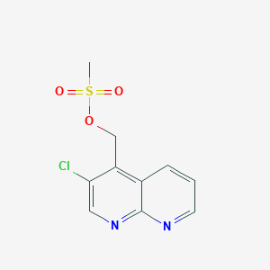 molecular formula C10H9ClN2O3S B13885794 (3-Chloro-1,8-naphthyridin-4-yl)methyl methanesulfonate 