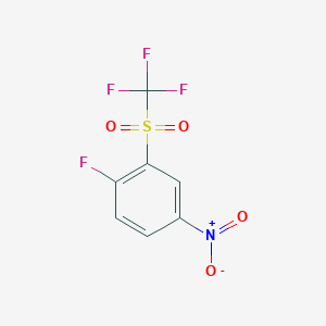 molecular formula C7H3F4NO4S B13885823 1-Fluoro-4-nitro-2-(trifluoromethylsulfonyl)benzene 