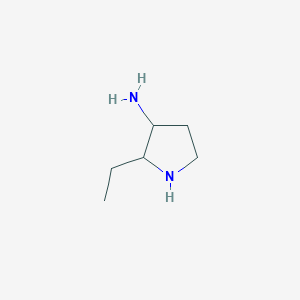 molecular formula C6H14N2 B13885857 2-Ethylpyrrolidin-3-amine 