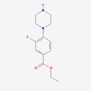 molecular formula C13H17FN2O2 B13885863 3-Fluoro4-piperazin-1-yl-benzoic acid ethyl ester CAS No. 845617-31-4