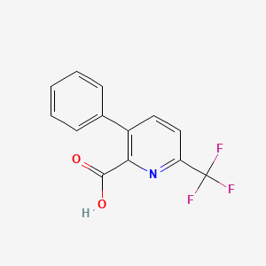 molecular formula C13H8F3NO2 B1388587 3-Phenyl-6-(trifluoromethyl)-2-pyridinecarboxylic acid CAS No. 1214381-18-6