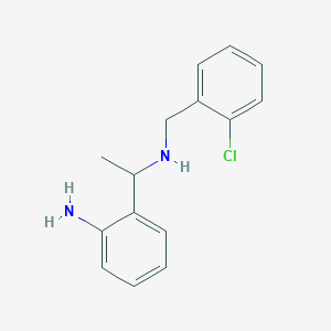 molecular formula C15H17ClN2 B13885886 2-[1-[(2-Chlorophenyl)methylamino]ethyl]aniline 