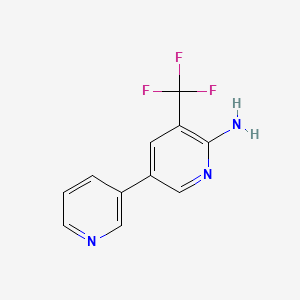 molecular formula C11H8F3N3 B1388589 5-(Pyridin-3-yl)-3-(trifluoromethyl)pyridin-2-amine CAS No. 1214333-32-0