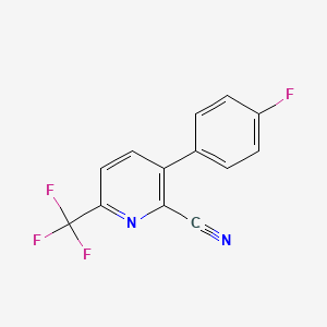 molecular formula C13H6F4N2 B1388591 3-(4-Fluorophenyl)-6-(trifluoromethyl)picolinonitrile CAS No. 1214366-72-9