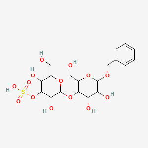 molecular formula C19H28O14S B13885910 [2-[4,5-Dihydroxy-2-(hydroxymethyl)-6-phenylmethoxyoxan-3-yl]oxy-3,5-dihydroxy-6-(hydroxymethyl)oxan-4-yl] hydrogen sulfate 