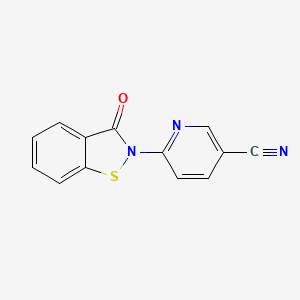 molecular formula C13H7N3OS B13885914 6-(3-Oxo-1,2-benzothiazol-2-yl)pyridine-3-carbonitrile 