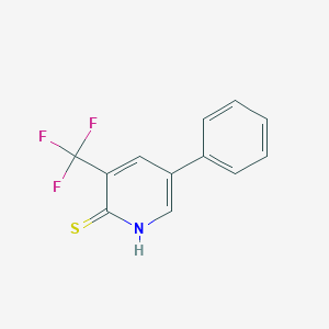 molecular formula C12H8F3NS B1388593 2-Mercapto-5-phenyl-3-(trifluoromethyl)pyridine CAS No. 1214323-68-8