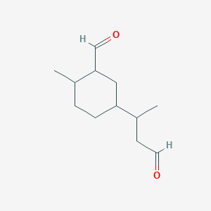 molecular formula C12H20O2 B13885944 2-Methyl-5-(4-oxobutan-2-yl)cyclohexane-1-carbaldehyde 
