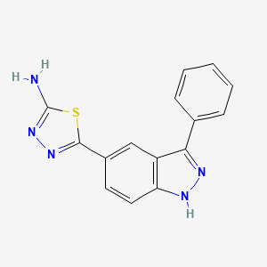 molecular formula C15H11N5S B13885962 5-(3-phenyl-1H-indazol-5-yl)-1,3,4-thiadiazol-2-amine 