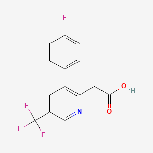 molecular formula C14H9F4NO2 B1388598 2-(3-(4-Fluorophenyl)-5-(trifluoromethyl)pyridin-2-yl)acetic acid CAS No. 1214385-36-0