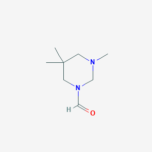 molecular formula C8H16N2O B138860 3,5,5-Trimethyl-1,3-diazinane-1-carbaldehyde CAS No. 146498-29-5
