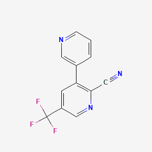 molecular formula C12H6F3N3 B1388601 3-(Pyridin-3-yl)-5-(trifluoromethyl)picolinonitrile CAS No. 1214371-68-2