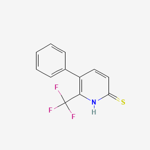 molecular formula C12H8F3NS B1388602 6-Mercapto-3-phenyl-2-(trifluoromethyl)pyridine CAS No. 1214362-71-6