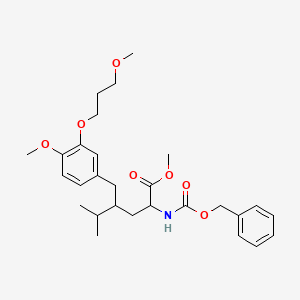 molecular formula C28H39NO7 B13886023 Methyl 4-[[4-methoxy-3-(3-methoxypropoxy)phenyl]methyl]-5-methyl-2-(phenylmethoxycarbonylamino)hexanoate 