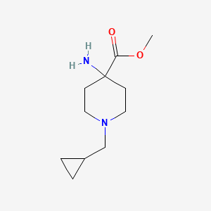 molecular formula C11H20N2O2 B13886027 Methyl 4-amino-1-(cyclopropylmethyl)piperidine-4-carboxylate 