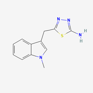 molecular formula C12H12N4S B13886040 5-[(1-Methylindol-3-yl)methyl]-1,3,4-thiadiazol-2-amine 