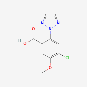 molecular formula C10H8ClN3O3 B13886047 4-chloro-5-methoxy-2-(2H-1,2,3-triazol-2-yl)benzoic acid CAS No. 1435479-66-5