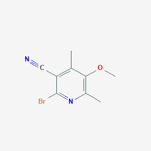 molecular formula C9H9BrN2O B13886053 2-Bromo-5-methoxy-4,6-dimethylpyridine-3-carbonitrile 
