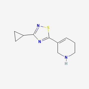 molecular formula C10H13N3S B13886062 3-Cyclopropyl-5-(1,2,3,6-tetrahydropyridin-5-yl)-1,2,4-thiadiazole 