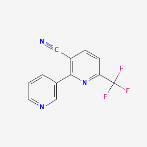 molecular formula C12H6F3N3 B1388609 2-(Pyridin-3-yl)-6-(trifluoromethyl)nicotinonitrile CAS No. 1214354-04-7