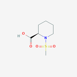 molecular formula C7H13NO4S B13886097 (2R)-1-(Methylsulfonyl)-2-piperidinecarboxylic acid CAS No. 1046139-42-7