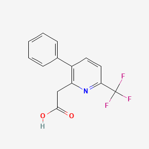 molecular formula C14H10F3NO2 B1388610 3-Phenyl-6-(trifluoromethyl)pyridine-2-acetic acid CAS No. 1214346-65-2