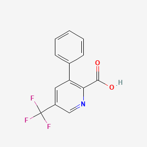 molecular formula C13H8F3NO2 B1388611 3-Phenyl-5-(trifluoromethyl)pyridine-2-carboxylic acid CAS No. 1214390-26-7
