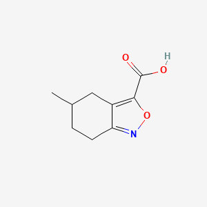 molecular formula C9H11NO3 B13886114 5-Methyl-4,5,6,7-tetrahydro-2,1-benzoxazole-3-carboxylic acid 