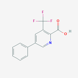 molecular formula C13H8F3NO2 B1388612 5-Phenyl-3-(trifluoromethyl)-2-pyridinecarboxylic acid CAS No. 1211578-17-4