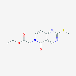 molecular formula C12H13N3O3S B13886150 Ethyl 2-(2-methylsulfanyl-5-oxopyrido[4,3-d]pyrimidin-6-yl)acetate 