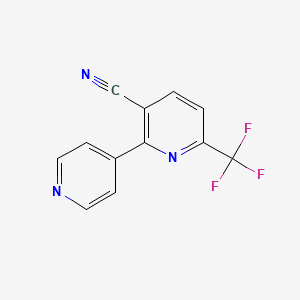 molecular formula C12H6F3N3 B1388616 2-(Pyridin-4-yl)-6-(trifluoromethyl)nicotinonitrile CAS No. 1214359-37-1