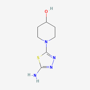 molecular formula C7H12N4OS B13886217 1-(5-Amino-1,3,4-thiadiazol-2-yl)piperidin-4-ol 