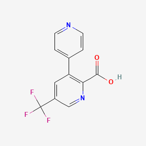 molecular formula C12H7F3N2O2 B1388624 3-(Pyridin-4-yl)-5-(trifluoromethyl)picolinic acid CAS No. 1214335-55-3