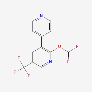 molecular formula C12H7F5N2O B1388625 2-(Difluoromethoxy)-3-(pyridin-4-yl)-5-(trifluoromethyl)pyridine CAS No. 1214343-66-4