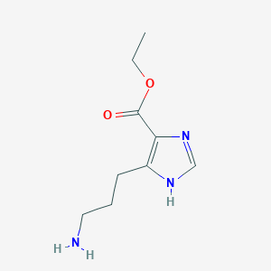 molecular formula C9H15N3O2 B13886250 ethyl 5-(3-aminopropyl)-1H-imidazole-4-carboxylate 